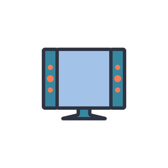 Television Flat Icon Design Vector template illustration