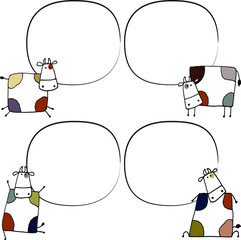 vector cartoon cows background