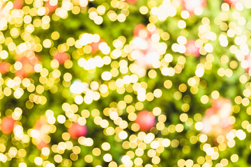 Abstract circular reflection of christmas lights on background.