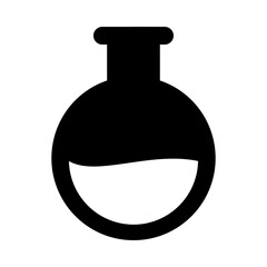 
A lab apparatus for experiment, flask icon in solid vector 
