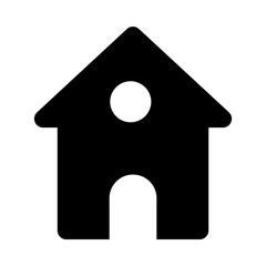 
A residence building, house icon in solid vector 
