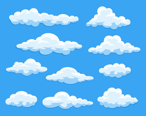 Set of cartoon clouds
