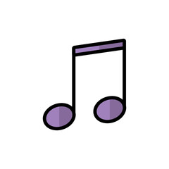 Music Note Flat Icon Design Vector Template Illustration