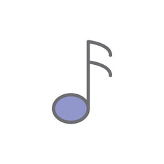 Music Note Flat Icon Design Vector Template Illustration
