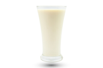 Glass of fresh milk isolated on white background. Cut out