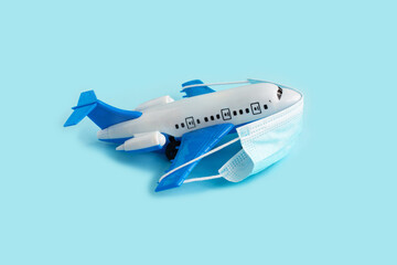 Airplane Model with Protective face medical mask