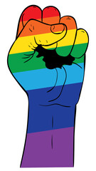 Rainbow clenched fist