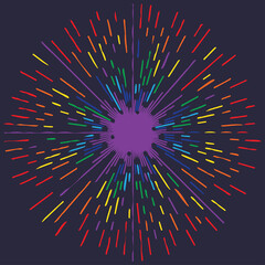 Rainbow colors rays