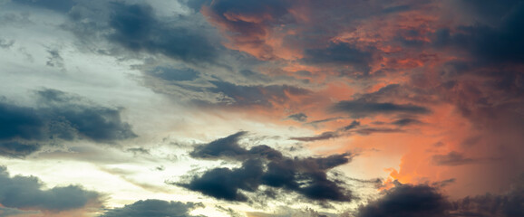 The Twilight time sunset with colorful rainclouds