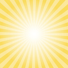 Obraz premium Title: Sunburst background. Royal yellow radiate sun beam burst effect. Sunbeam light flash boom. Sunrise glow burst. Solar radiance glare, retro design illustration.