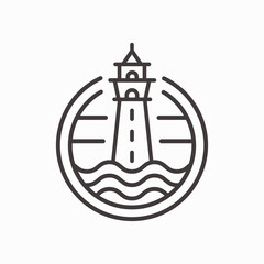 Lighthouse line icon on white background.