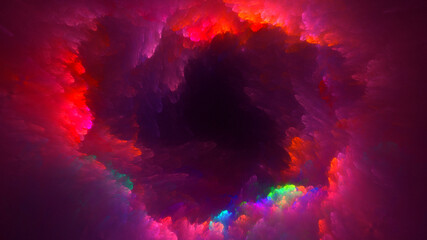 3D rendering abstract multicolor fractal light background