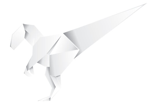 White origami velociraptor