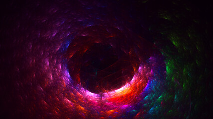 3D rendering abstract multicolor fractal light background