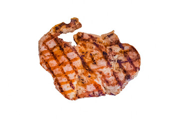 Steak isolated on white background.