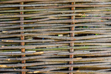 Texture of traditional ukrainian wicker fence for the background