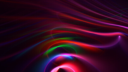 3D rendering abstract multicolor fractal light background