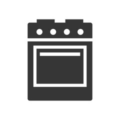 Stove - oven and hob glyph single isolated vector icon. Kitchen appliances and electronics illustration on white background