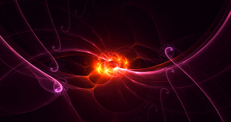 3D rendering abstract multicolor fractal light background