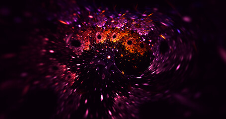 3D rendering abstract multicolor fractal light background