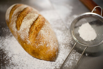 homemade whole wheat loaf, freshly baked