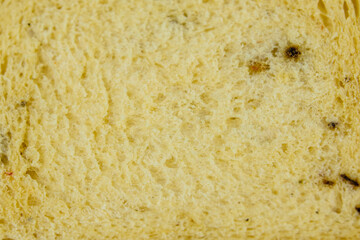 Texture of the fresh white bread with spices. Food background