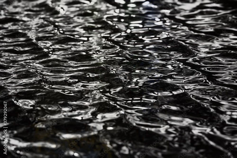 Poster Black surface with reflections black water waves background simple spaces use us contemporary background graphic backdrop