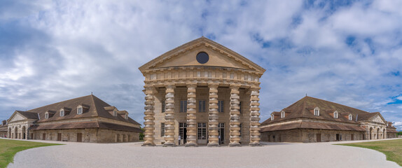 Arc-Et-Senans, France - 08 31 2020: Royal Saltworks of Arc-Et-Senans. Outside director's house