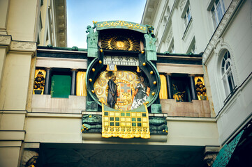 Wien, Austria - Ankeruhr clock, Anchor clock at Hoher Markt