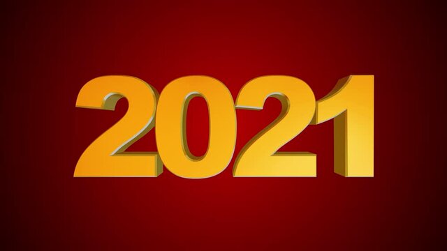 High quality 2021 New Year animation. 4K resolution.