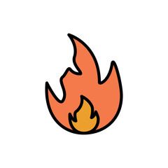 Fire Flat Icon Design Vector Template Illustration