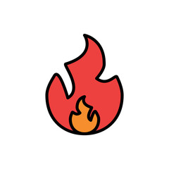 Fire Flat Icon Design Vector Template Illustration