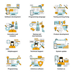 Software development and programming related icons.