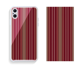 Mobile phone cover design. Template smartphone case vector pattern.