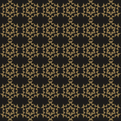 Golden background pattern. Black and gold background image. Seamless geometric pattern, wallpaper texture. Vector