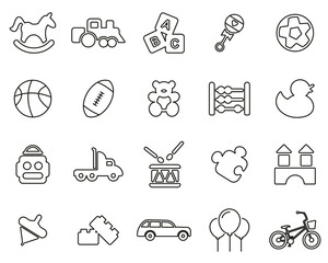 Toys Icons Black & White Thin Line Set Big