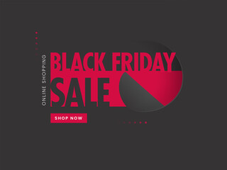 Online Shopping Black Friday Sale Text on Dark Grey Background for Advertising.