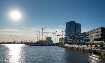 Construction site in the district Hafencity of Hamburg, Germany.