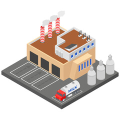 
Dairy food processing isometric icon 
