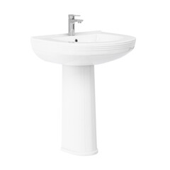 Water tap with basin on pedestal