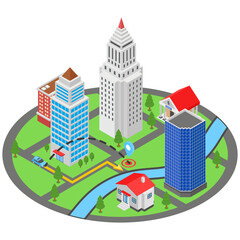 
Isometric vector of gps tracker design 
