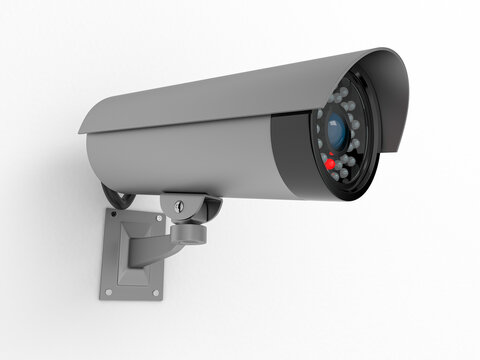 CCTV camera. Gray surveillance equipment
