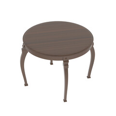 Vintage couch table. Brown wooden round table
