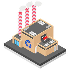 
Power plant isometric icon design 
