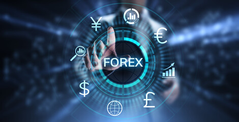 Forex trading currency exchange rate internet investment business concept.