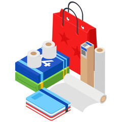 
Paper products isometric icon vector design 
