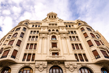Fassaden im Zentrum von Valencia Spanien