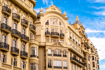 Fassaden im Zentrum von Valencia Spanien