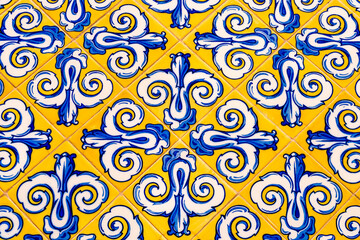 Keramik Fliesen Dekor Hintergrund gelb blau