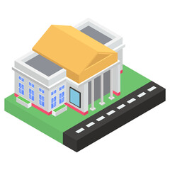 
Museum building icon in isometric design, editable vector 
